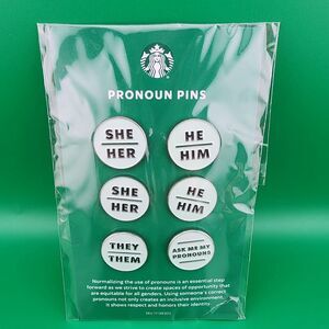 Starbucks Pronouns Pins Enamel Collectors Set of 6 Pride She He They Ask New